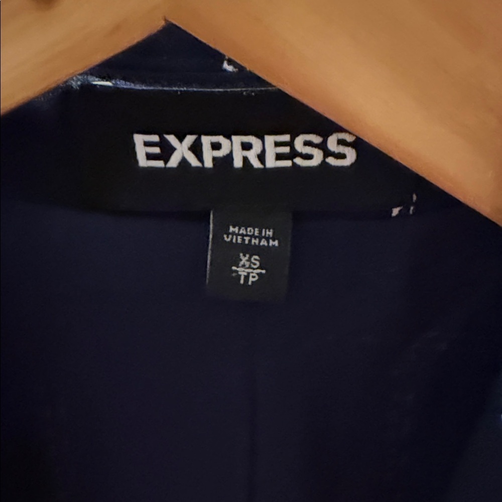 Express Navy and White Checkered Blazer - Picture 2 of 10